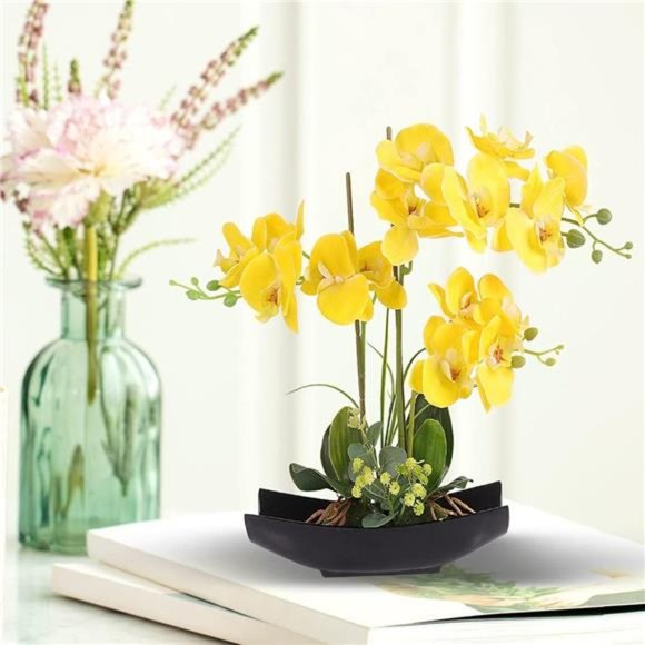 Real Touch SilkOrchid Artificial Flowers with FlowerPots,Artificial Phalaenopsis - Picture 1 of 7